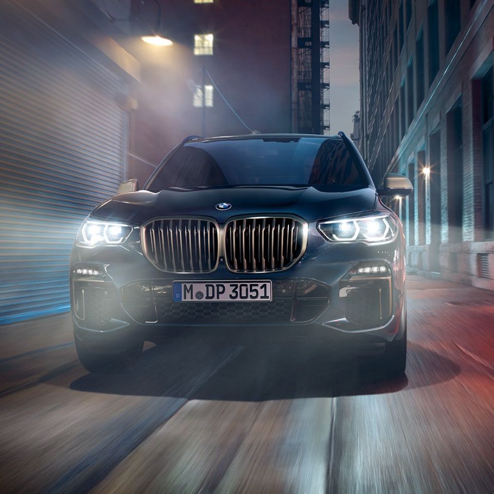 BMW kidney grille BMW X5 M50i and M50d BMW kidney grille in Cerium Grey BMW X5 M50i and M50d G05 Carbon black metallic front view