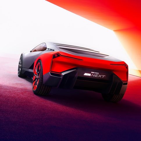 BMW Vision M NEXT 後視圖 BMW Vision M NEXT 四分之三角度後視圖,Hofmeister kink C柱倒勾曲線