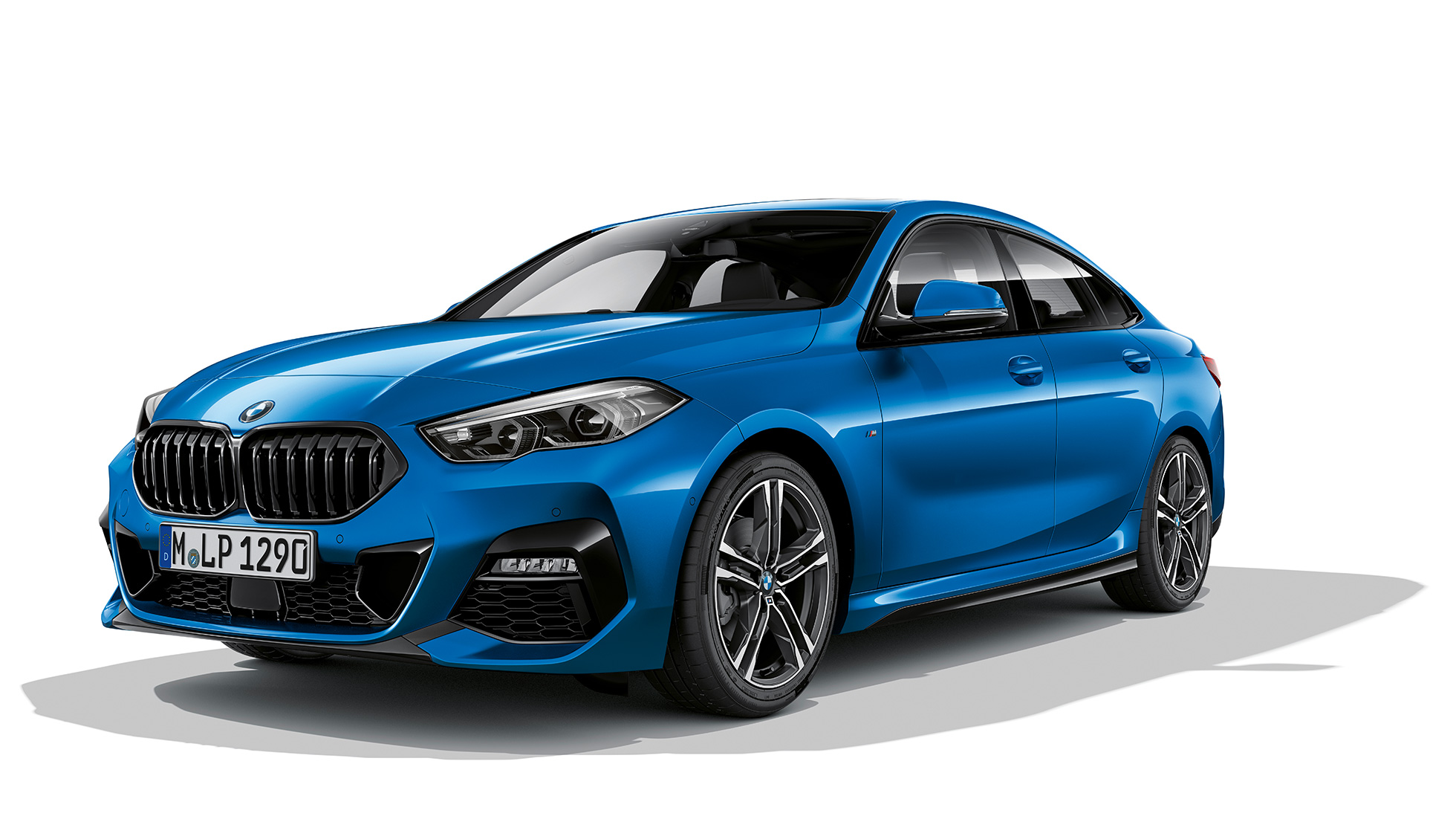 M 輕合金輪圈 BMW 2 Series Gran Coupé Model M Sport M 輕合金輪圈 BMW 2 Series Gran Coupé M Sport Misano Blue 金屬外觀漆面 F44 四分之三正面視圖