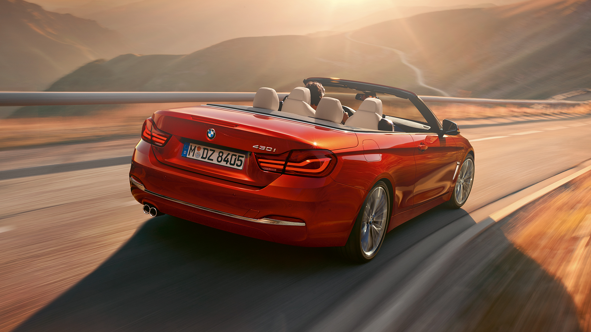 BMW 4 Series Convertible, driving shot rear BMW 4 Series Convertible, driving shot rear
