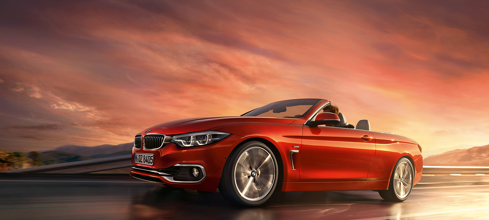 BMW 4 Series Convertible driving shot BMW 4 Series Convertible driving shot
