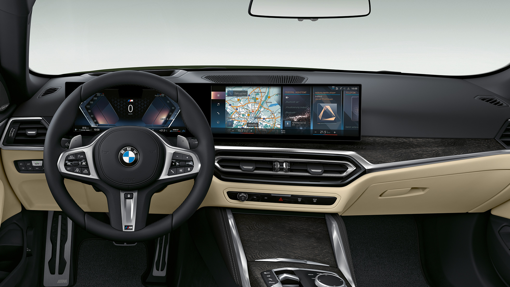 駕駛艙 BMW 4 Series Convertible Model M Sport G23 2020 BMW 4 Series Convertible G23 2020 Model M Sport 內飾駕駛艙