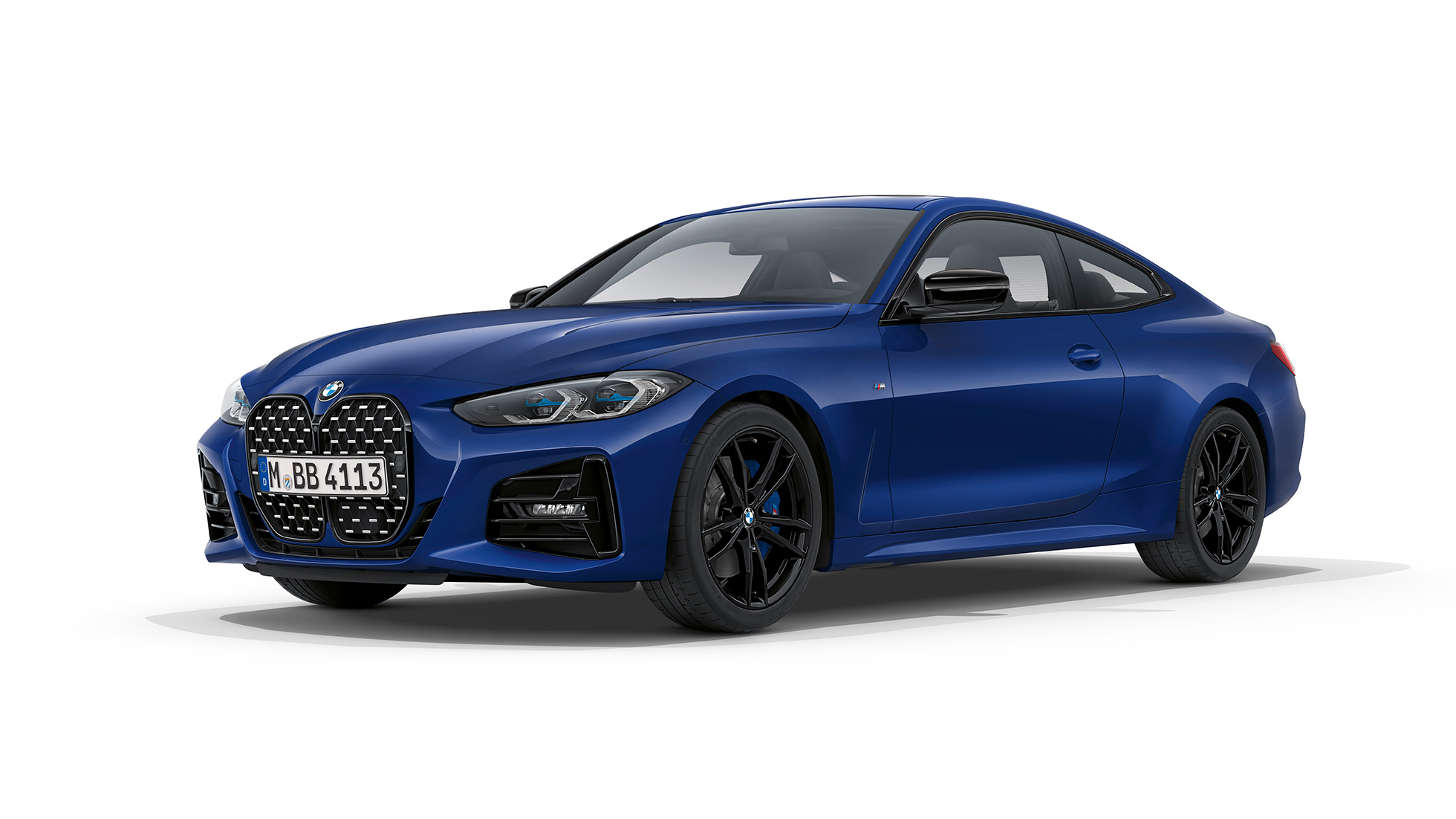 BMW 4 Series Coupé M Sport 套件 G22 2020 BMW 4 Series Coupé G22 2020,M Sport 套件,Arctic Race 藍色金屬,四分之三正面視角