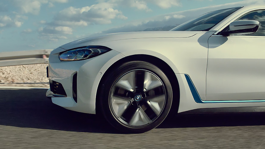 Video about driving dynamics and acceleration of the all-electric BMW i4 M50 G26 2021 Video about driving dynamics and acceleration of the all-electric BMW i4 M50 G26 2021