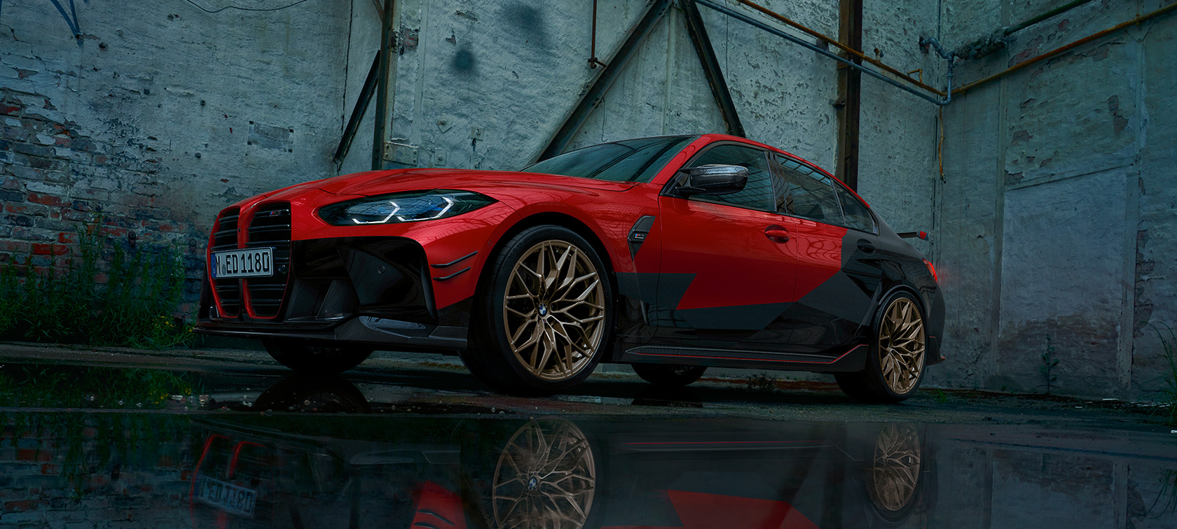BMW M3 Sedan G80 2020 搭配 BMW M Perfromance Parts BMW M3 Sedan G80 2020 側面四分之三之角度視圖搭配 BMW M Perfromance Parts