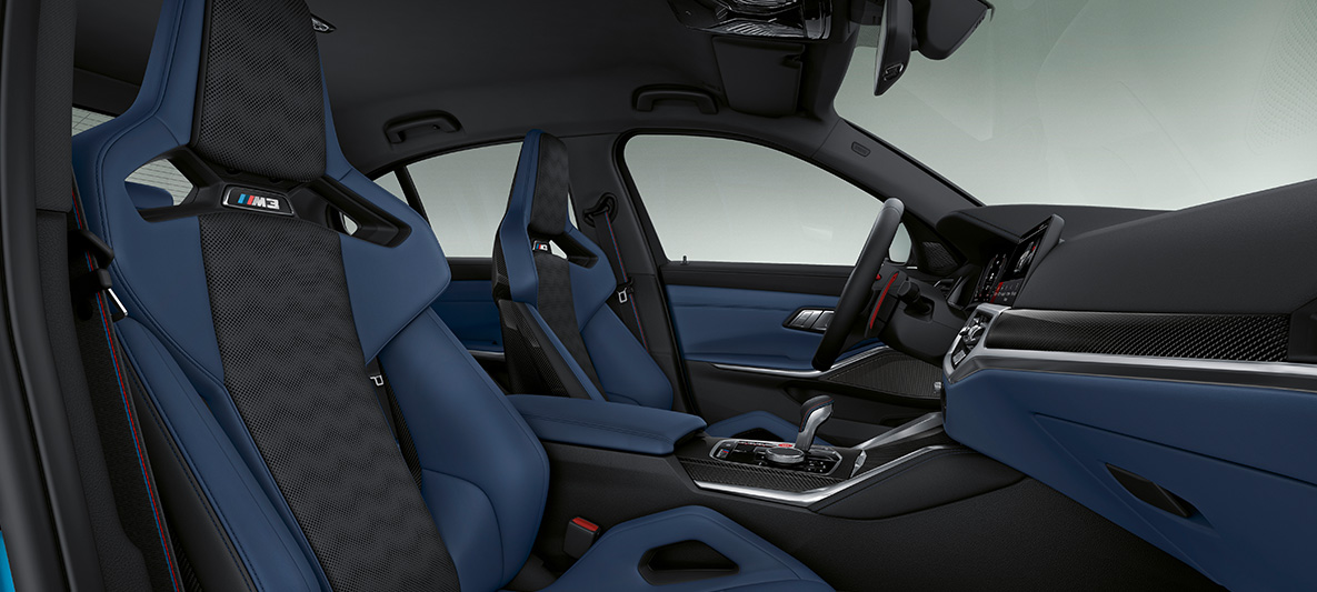 BMW Individual Fjord Blue/Black 色 'Merino’ 細孔真皮 BMW M3 Sedan 2021 G80 內飾 BMW Individual Fjord Blue/Black 色 'Merino’ 細孔真皮 BMW M3 Sedan G80 2021 內飾