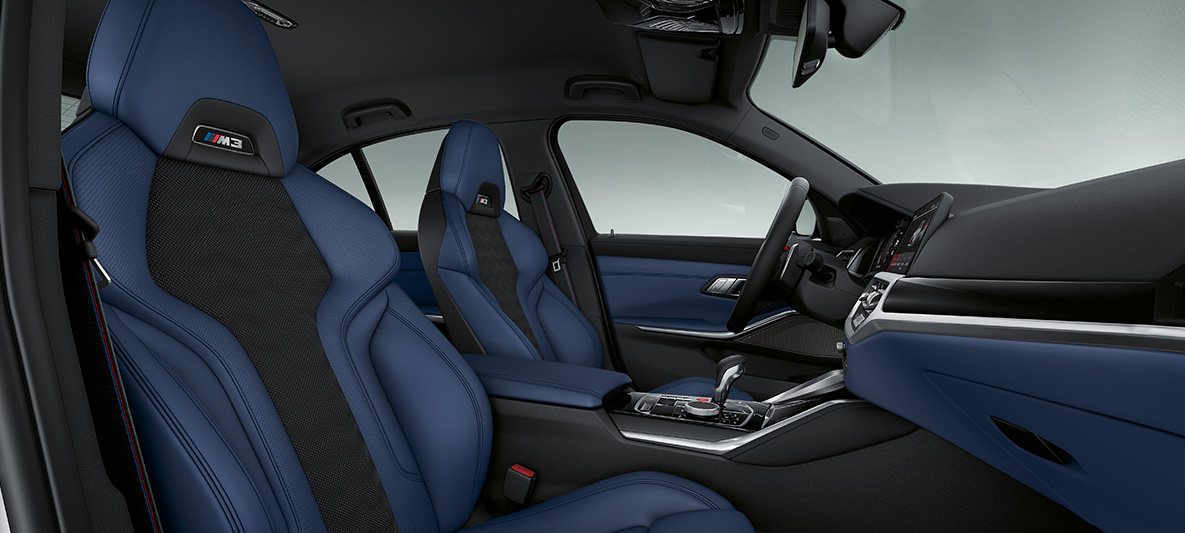BMW Individual 內飾鋼琴烤漆黑色 BMW M3 Sedan G80 2020 內飾 BMW Individual 內飾鋼琴烤漆黑色搭配珠光鍍鉻飾面 BMW M3 Sedan G80 2020 內飾