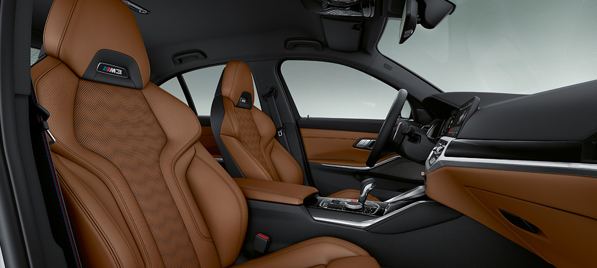 BMW Individual 內飾細紋木 BMW M3 Sedan G80 2020 內飾 BMW Individual 細紋木飾條 'Fineline’ 黑色搭配銀色開孔 BMW M3 Sedan G80 2020 內飾