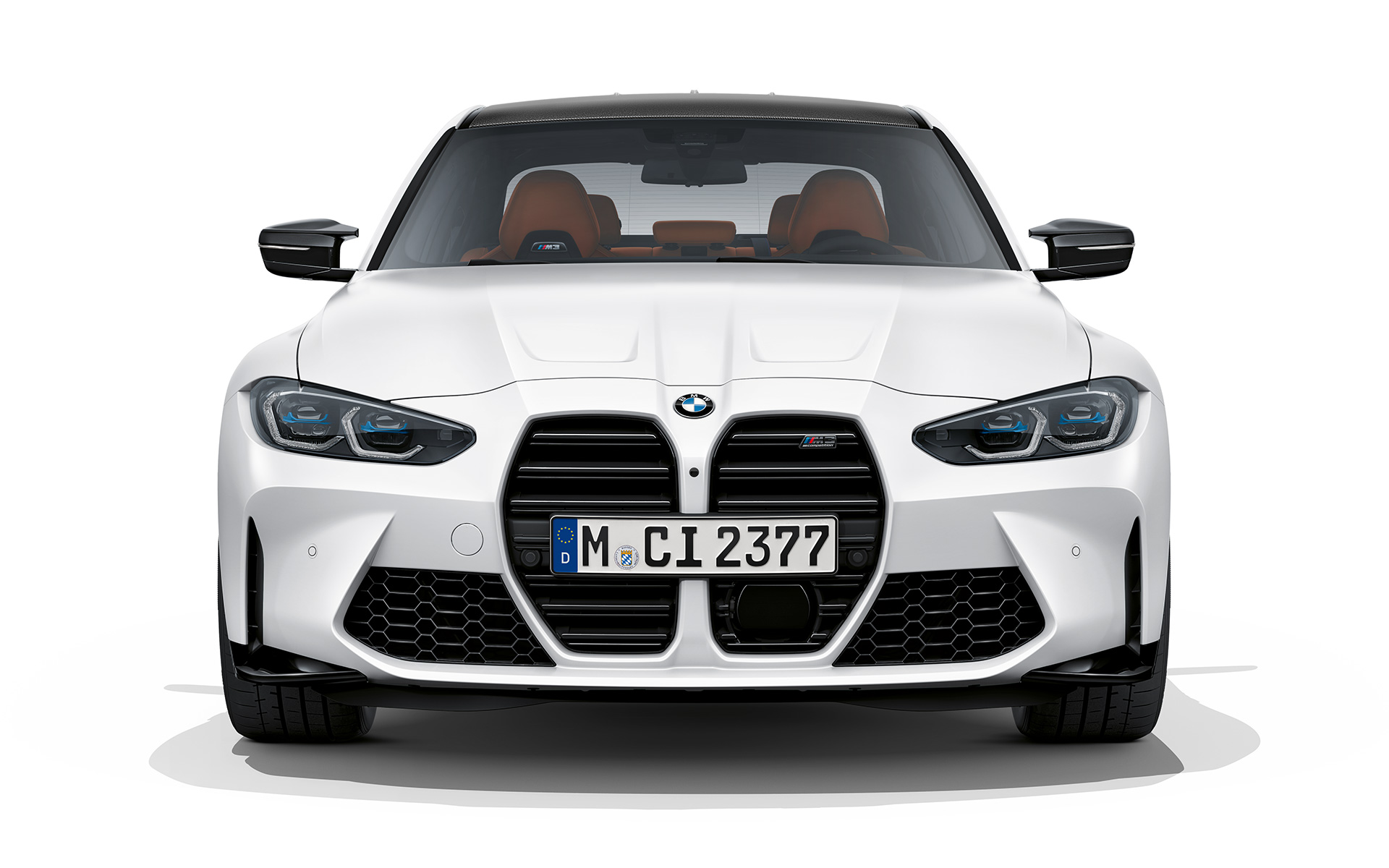 BMW M3 Competition G80 2020 Frozen Brilliant White 金屬外觀漆面前視圖