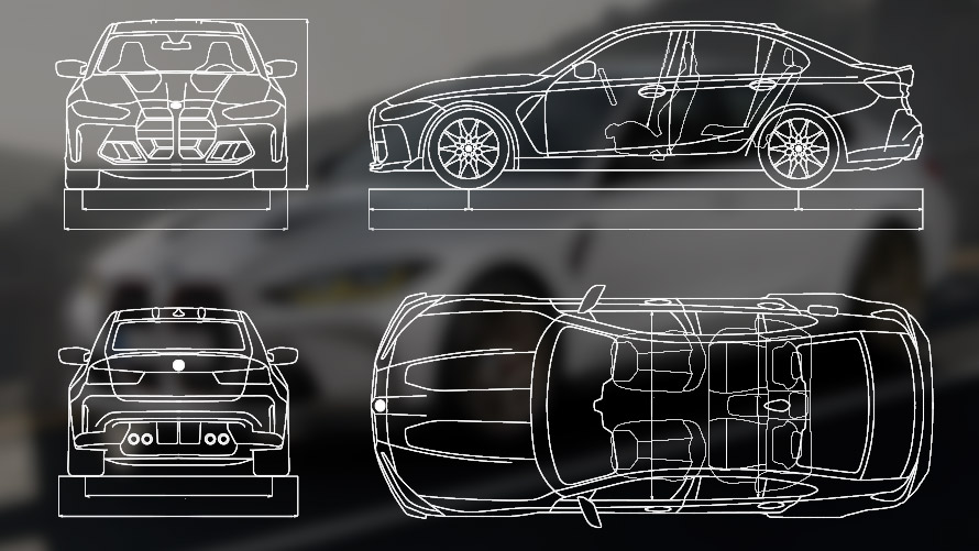 透視圖 BMW M3 CS G80 透視圖 BMW M3 CS G80