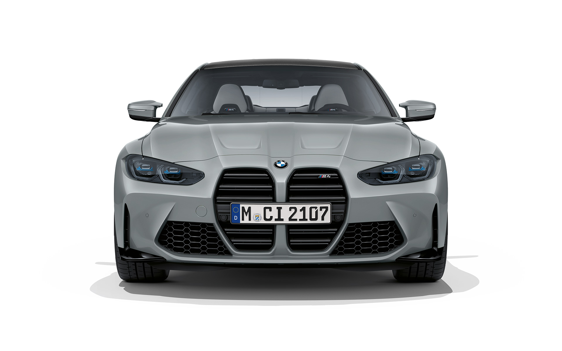 BMW M4 Coupé G82 2020 Brooklyn Grey 金屬外觀漆面正面角度視圖