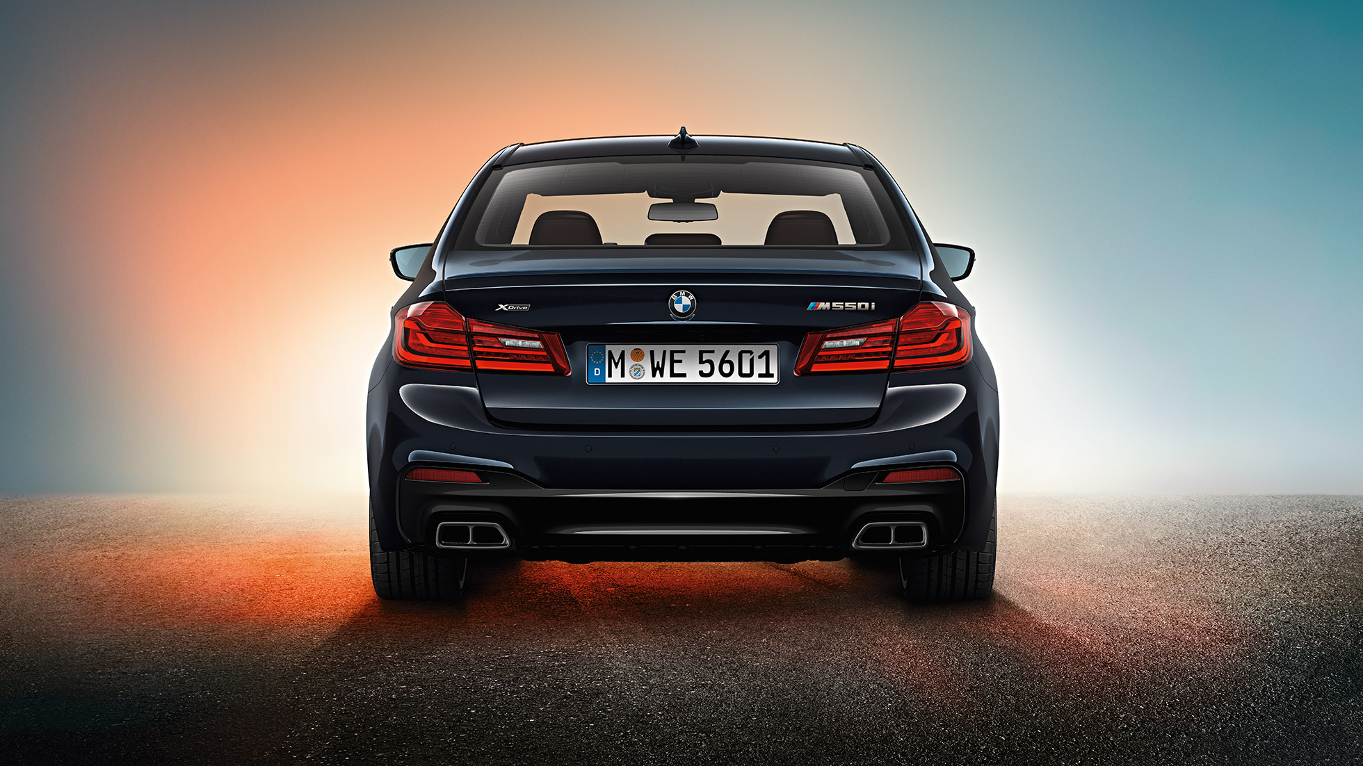 Rear design. BMW M550i and BMW M550d design rear shot.