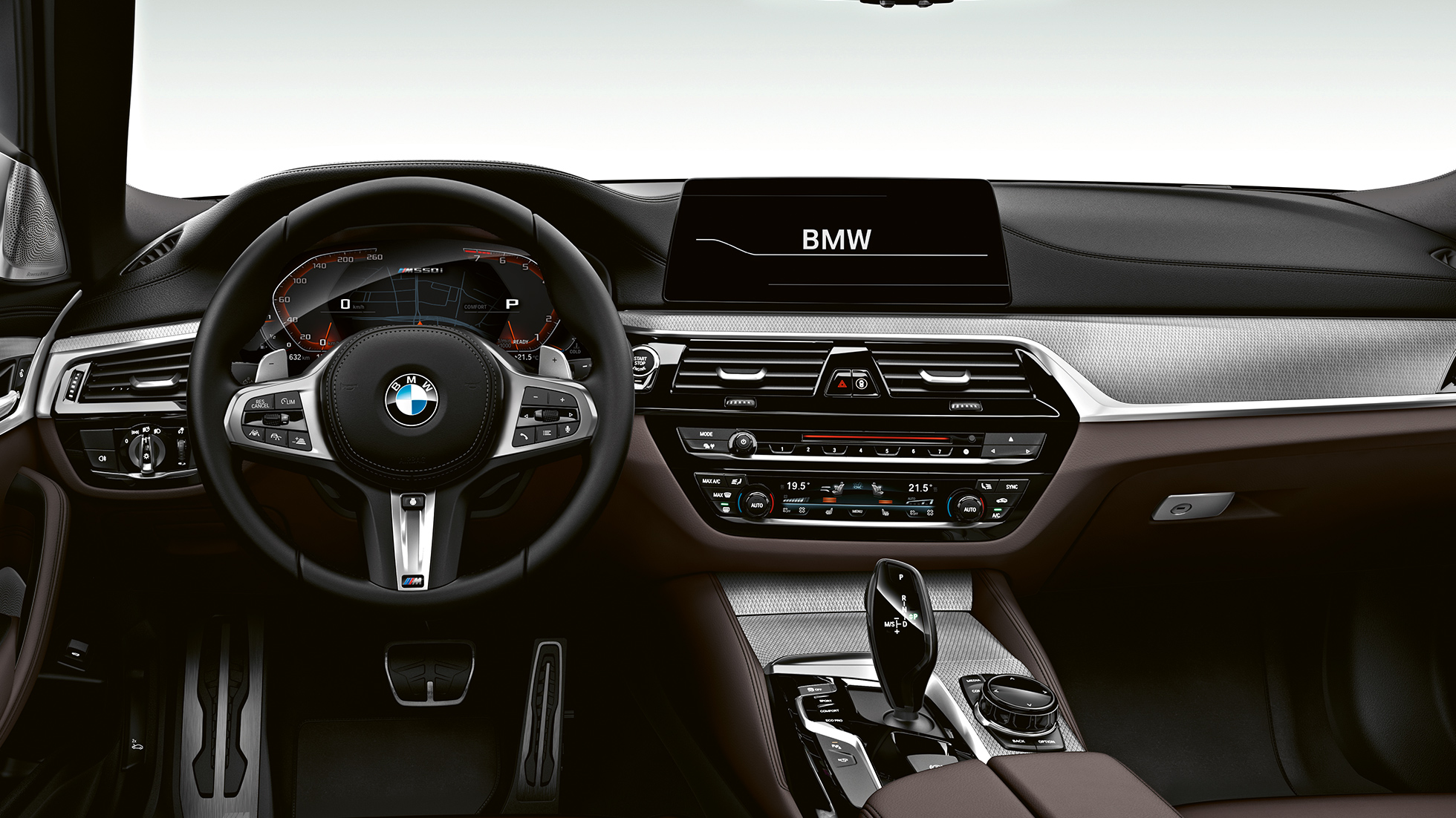 Cockpit. BMW M550i and BMW M550d design cockpit.