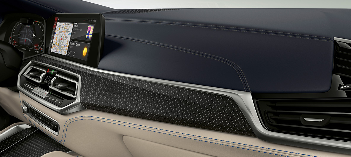 BMW X6 M Individual F96 SUV 2020 interior BMW X6 M F96 SUV 2020 BMW Individual interior fine-wood trim ‘Fineline’ black with Aluminium inserts