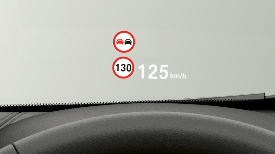 BMW X1, Head-up Display. BMW X1 interior, view of the BMW Head-up Display.