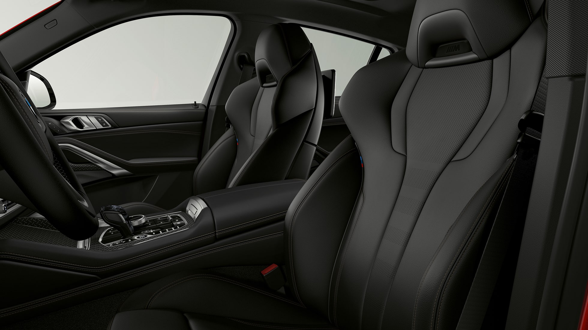BMW X6 搭配 BMW xLine,裝飾。 BMW X6,內飾,搭配 BMW xLine,聚焦於裝飾。