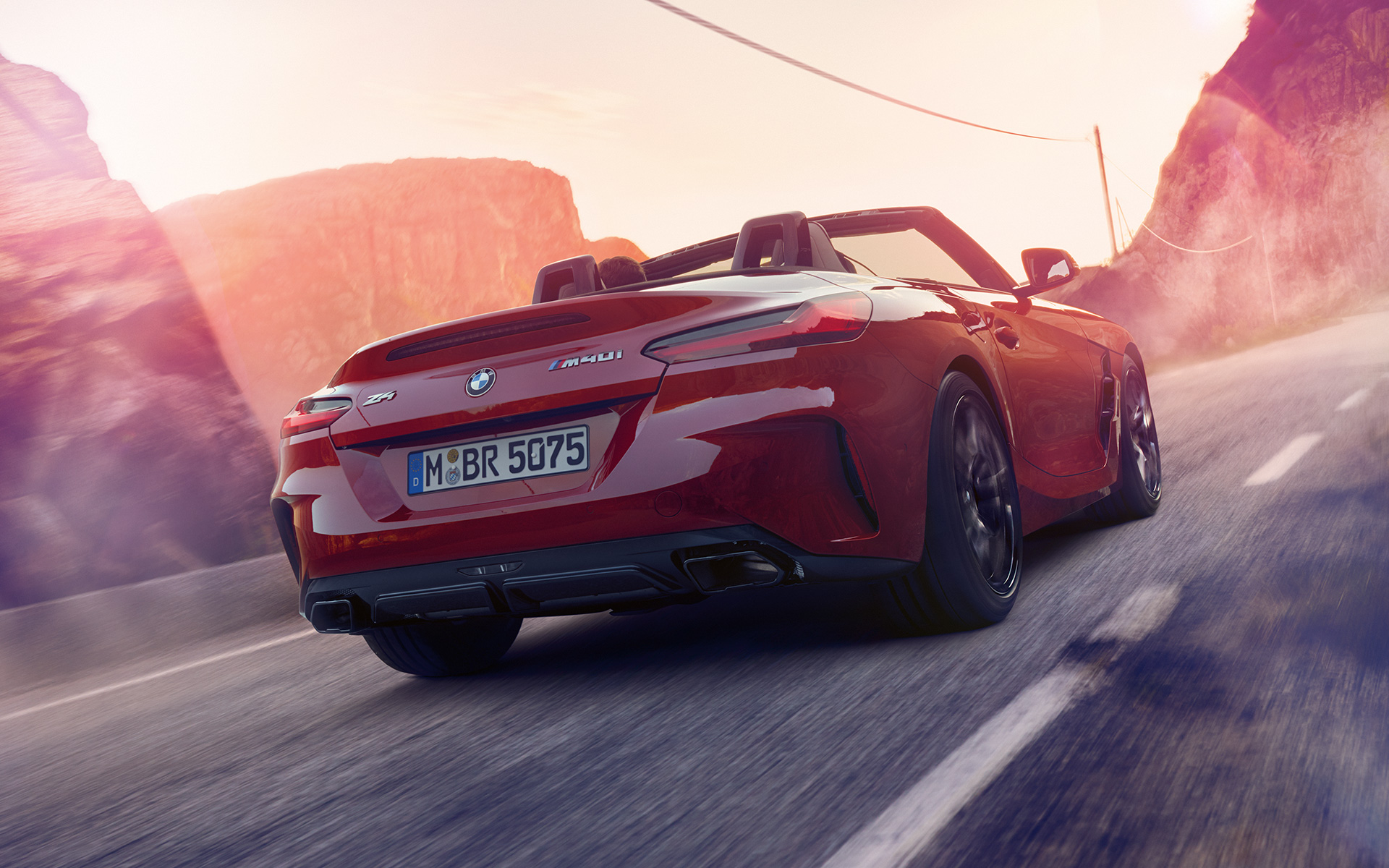 Rear shot of the BMW Z4 Roadster (G29) Rear shot of the BMW Z4 Roadster (G29) on country road