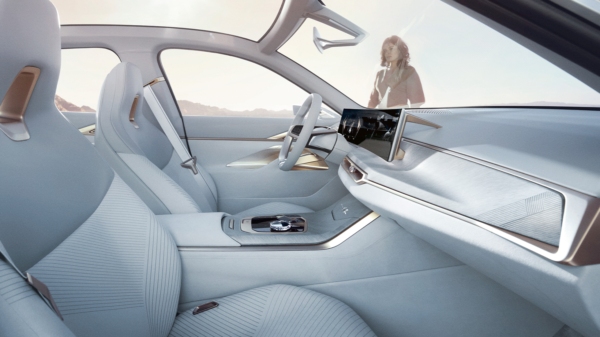 內飾 BMW Concept i4 2020 G26 內飾 BMW Concept i4 2020 G26 電動汽車全電動 BMW Gran Coupé