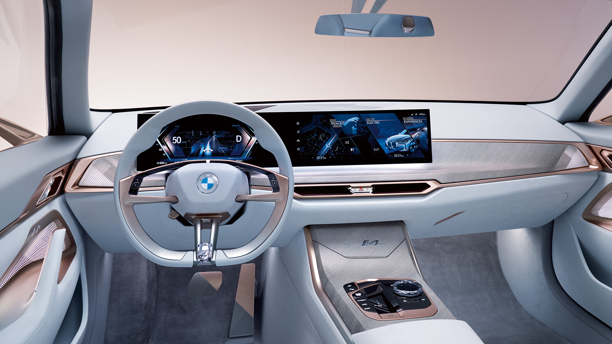 內飾 1 BMW Concept i4 2020 G26 內飾 1 BMW Concept i4 2020 G26 電動汽車全電動 BMW Gran Coupé