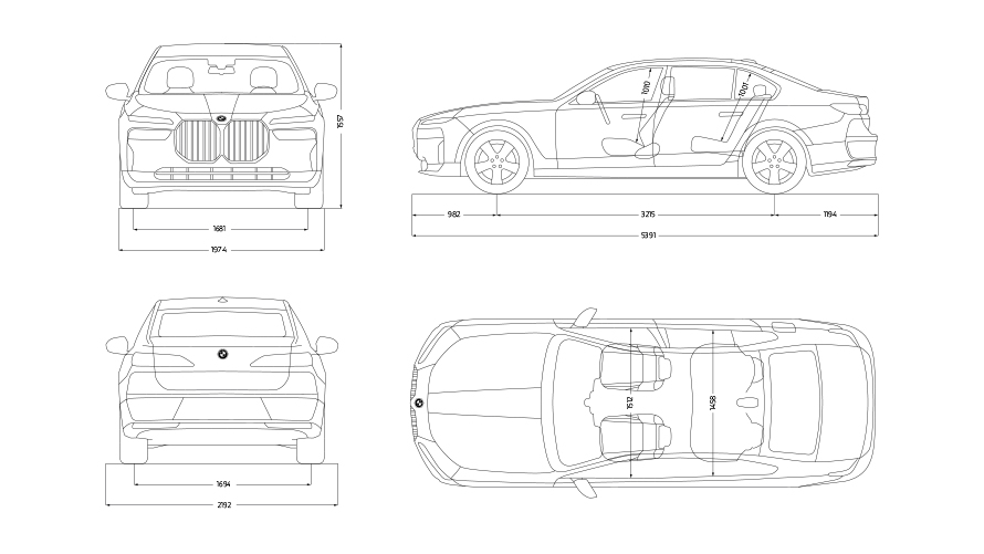 尺寸圖 BMW 7 Protection G73 尺寸圖 BMW 7 Protection G73